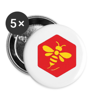 ALVEOLE RED Lot de 5 grands Badges (56 mm)