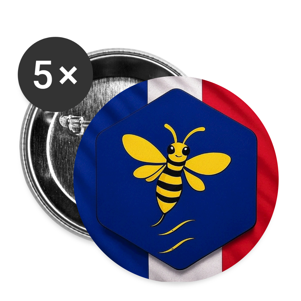 Lot de 5 petits badges (25 mm)ALVEOLE BBR